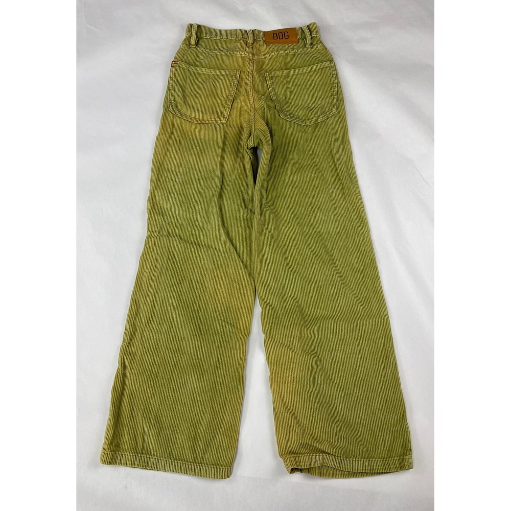 BDG High and Wide Leg Pants Women's Size 26 Green Corduroy - Flawed - Picture 2 of 16